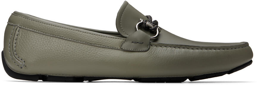 Ferragamo Gray Gancini Ornament Loafers Cover