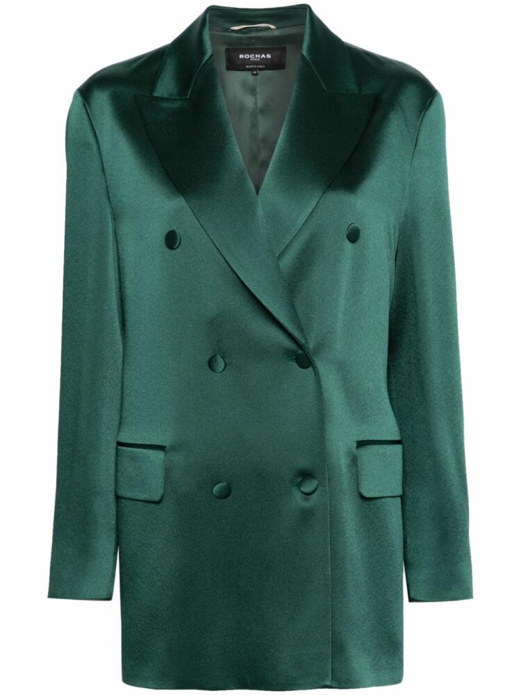 Rochas double-breasted satin blazer - Green Cover