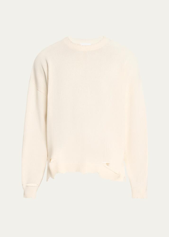 Helmut Lang Men's Distressed Crew Sweater Cover