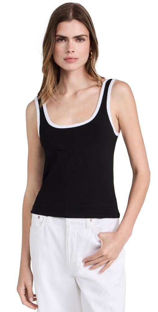 ATM Anthony Thomas Melillo Pima Cotton Square Neck Tank Black/White Cover