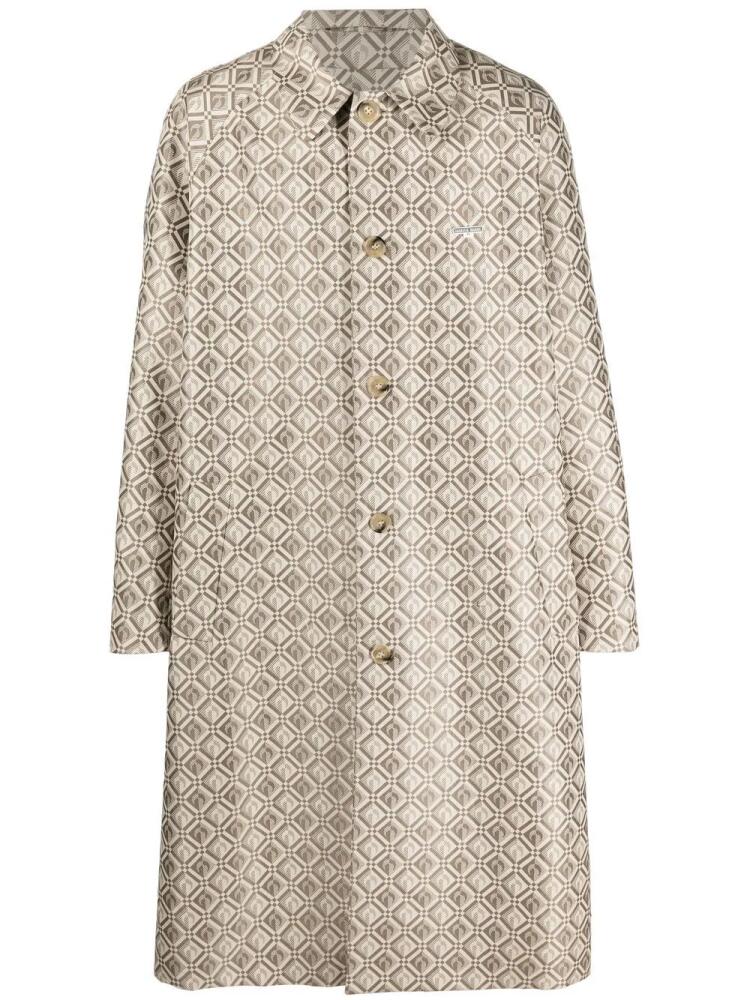 Marine Serre Moon Diamant logo jacquard coat - Neutrals Cover