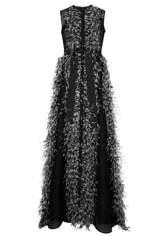 Huishan Zhang Beau Embellished Silk-organza Gown - Black And White Cover