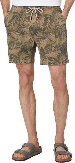 Faherty Essential Drawstring Shorts 6.5 (Olive Jungle Tropical) Men's Casual Pants Cover