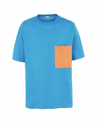 8 By Yoox Organic Cotton S/ Sleeve Oversize T-shirt Man T-shirt Azure Organic cotton Cover