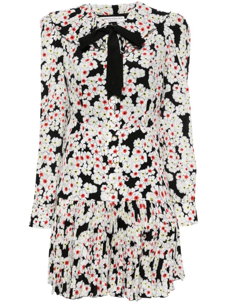 Alessandra Rich daisy-print silk dress - Black Cover