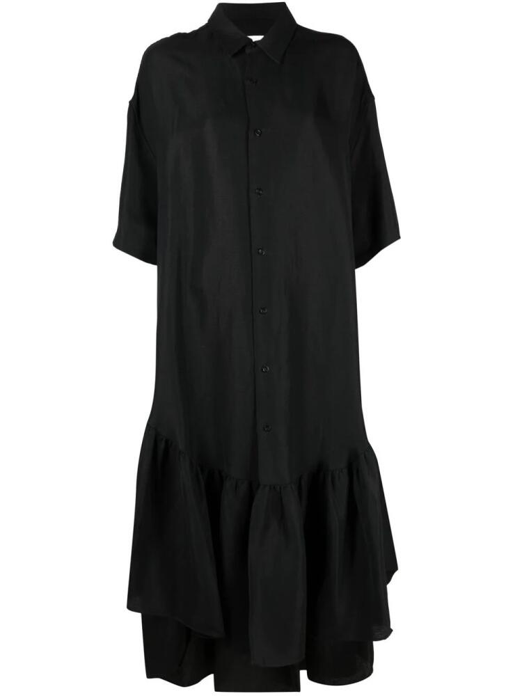 AMI Paris ruffle-detailing shirtdress - Black Cover