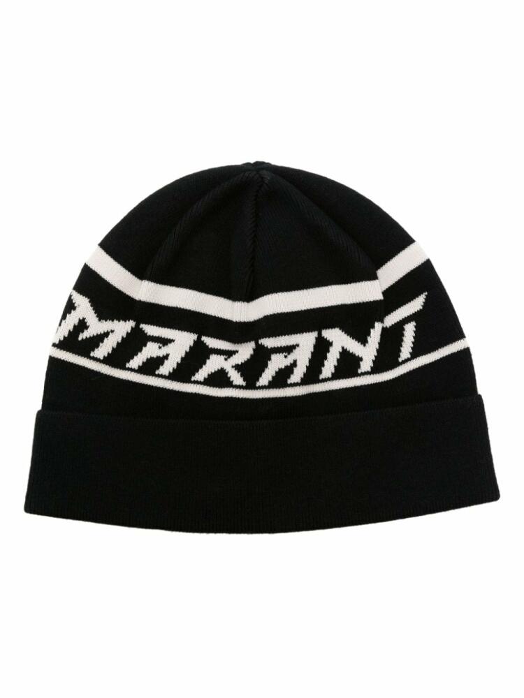 ISABEL MARANT Cliff jacquard-logo beanie - Black Cover