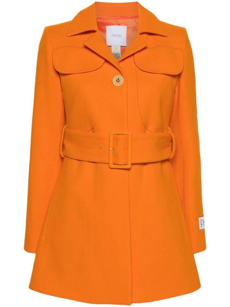 Patou belted virgin wool blazer - Orange Cover