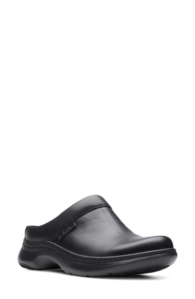 Clarks(r) ClarksPRO Clog in Black Leather Cover