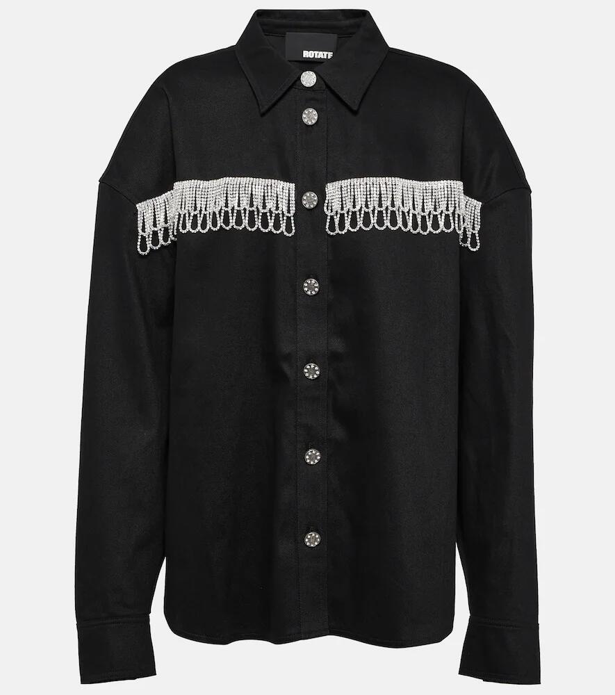 Rotate Embellished oversized denim jacket Cover