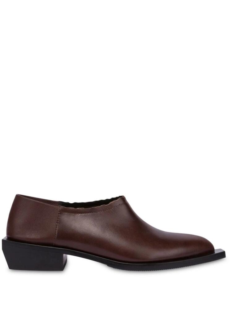 Moschino scallop-edge leather loafers - Brown Cover