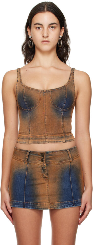 KNWLS Brown Harley Denim Tank Top Cover