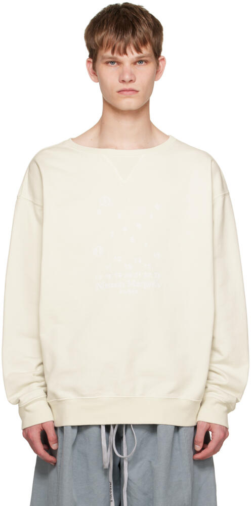 Maison Margiela White Embroidered Sweatshirt Cover