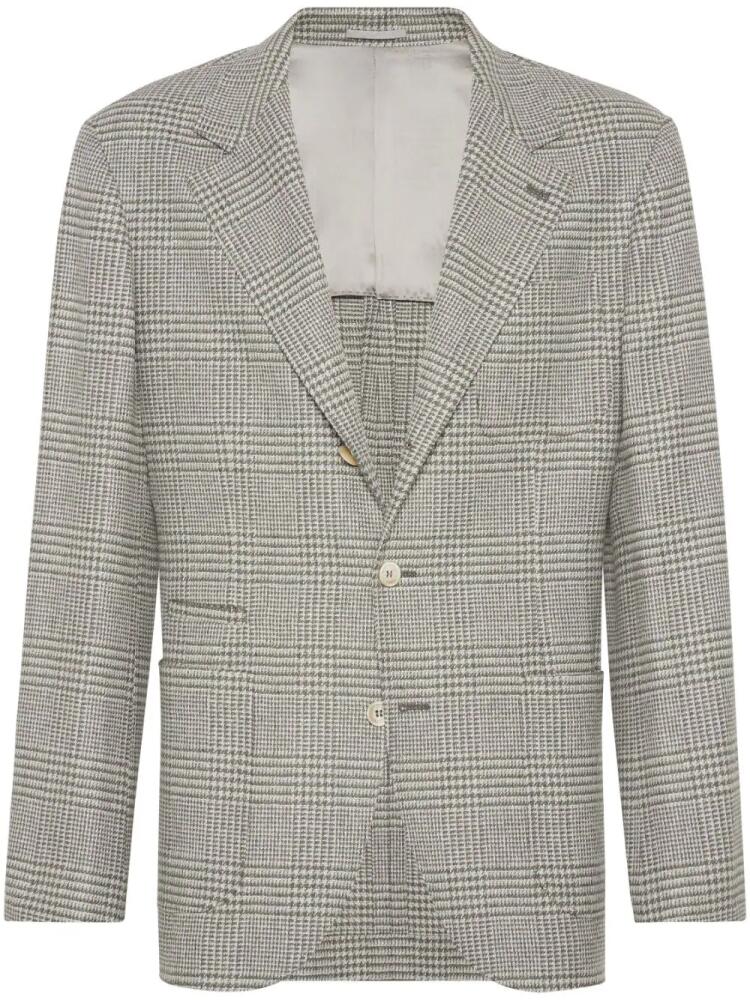 Brunello Cucinelli single-breasted checked blazer - Green Cover