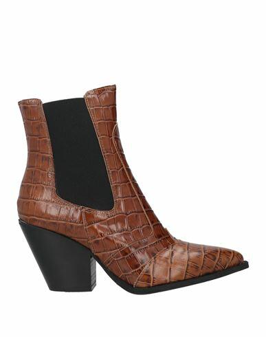 Rebel Queen Woman Ankle boots Brown Soft Leather Cover