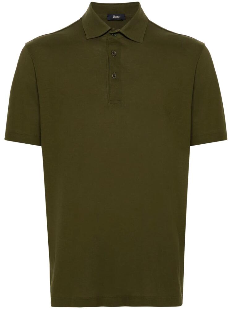 Herno short-sleeve cotton polo shirt - Green Cover