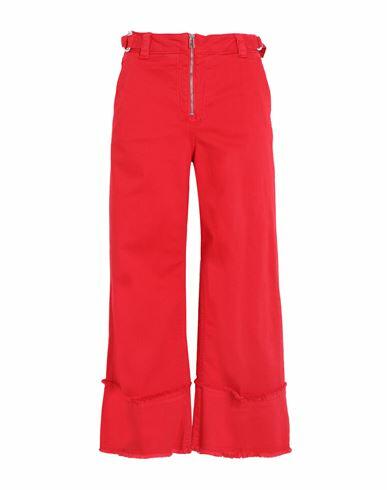 Max & co. Woman Pants Red Cotton, Elastane Cover