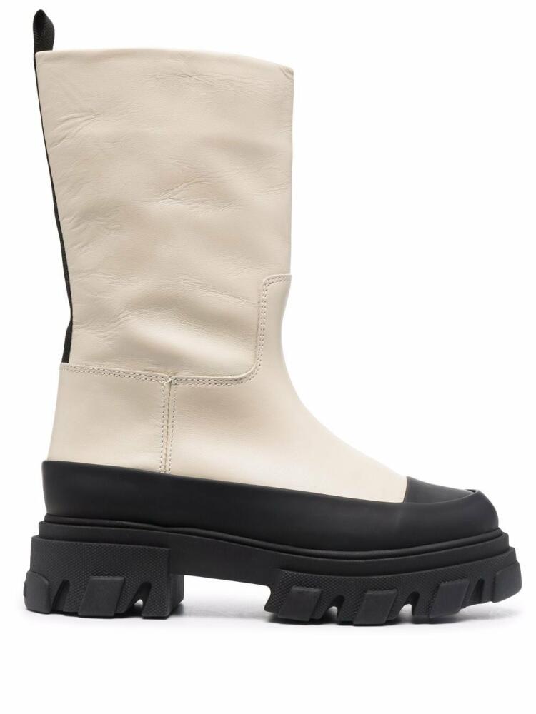 GANNI Tubular chunky-sole boots - Neutrals Cover