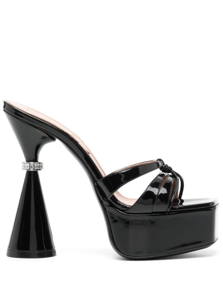 D'ACCORI 150mm leather platform sandals - Black Cover