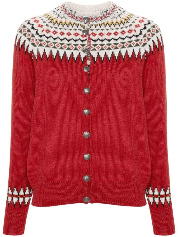 BODE Oslo intarsia-knit cardigan - Red Cover