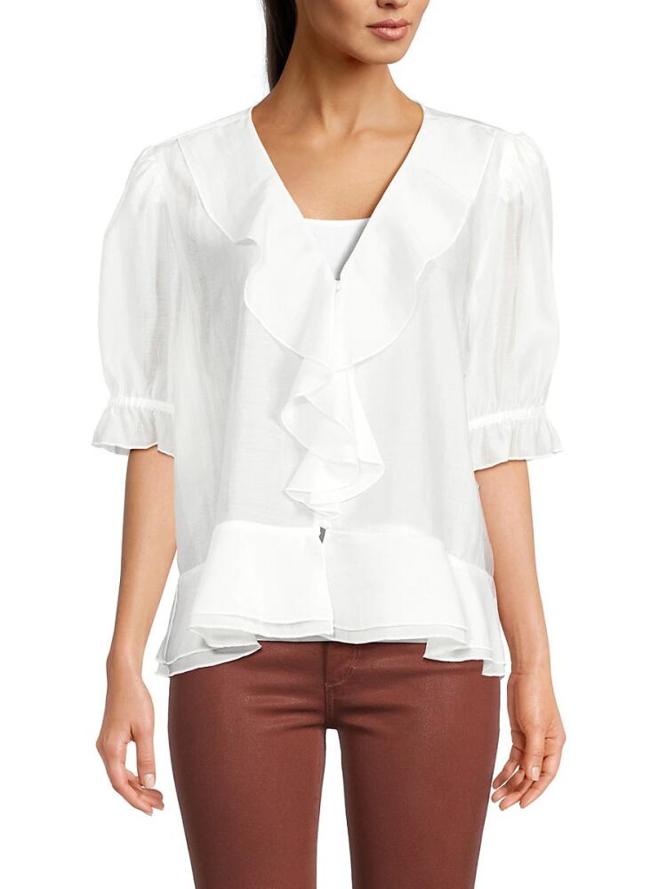 Karl Lagerfeld Paris Women's Ruffled Blouse - Soft White Cover