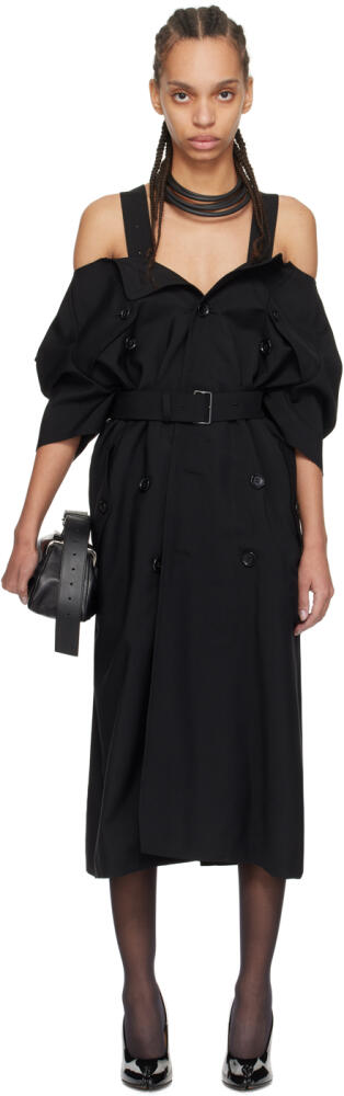 Junya Watanabe Black Off-The-Shoulder Midi Dress Cover