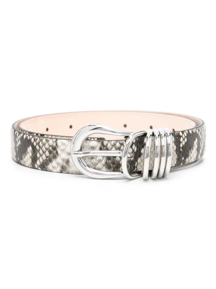 Déhanche Hollyhock snakeskin-effect leather belt - Neutrals Cover