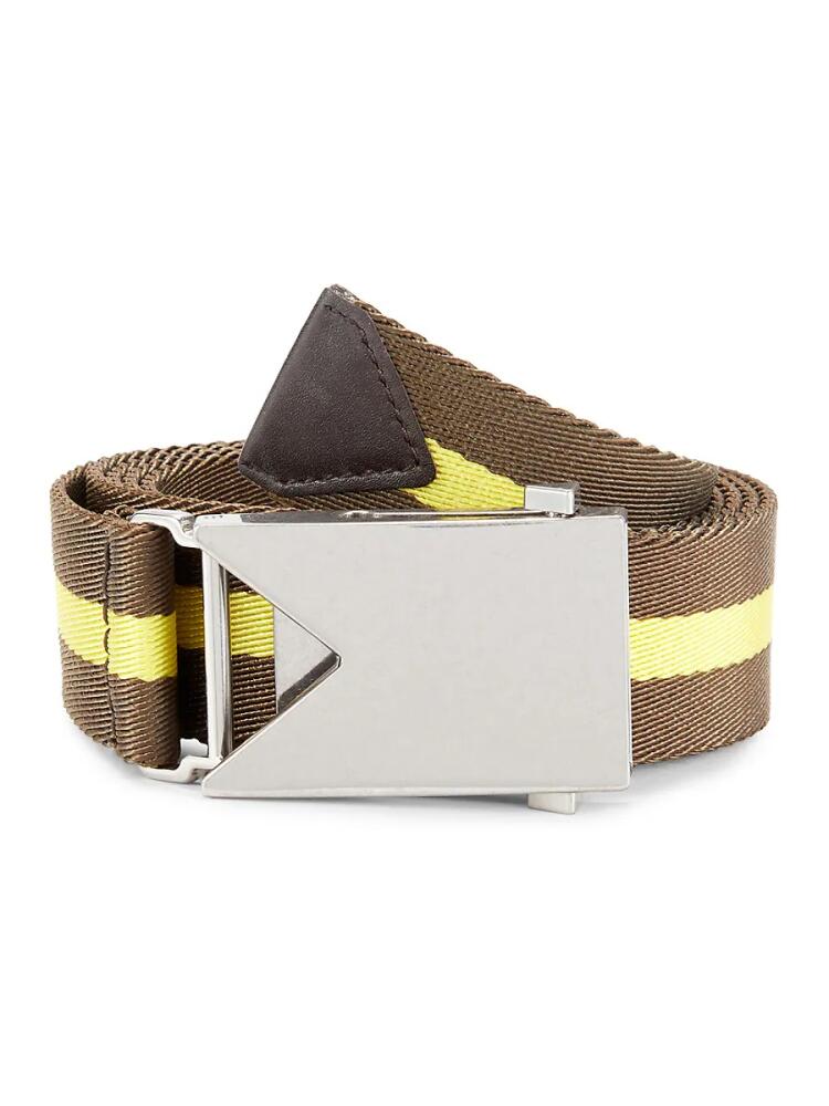 Bottega Veneta Men's Striped Belt - Brown Cover