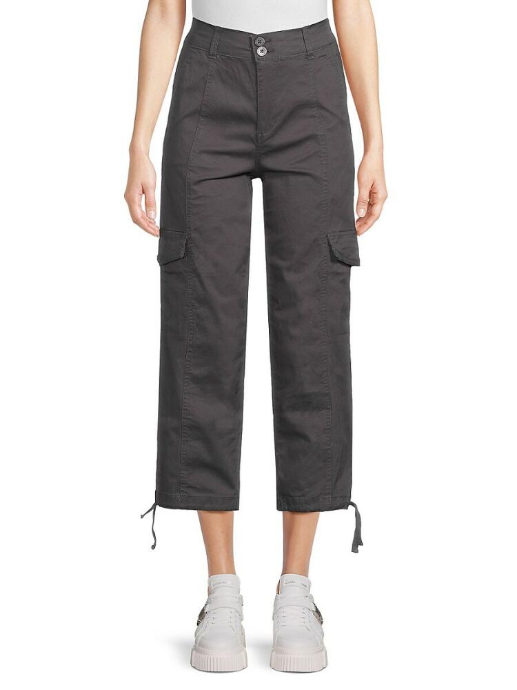 Kensie Women's Cropped Cargo Pants - Anne Grey Cover