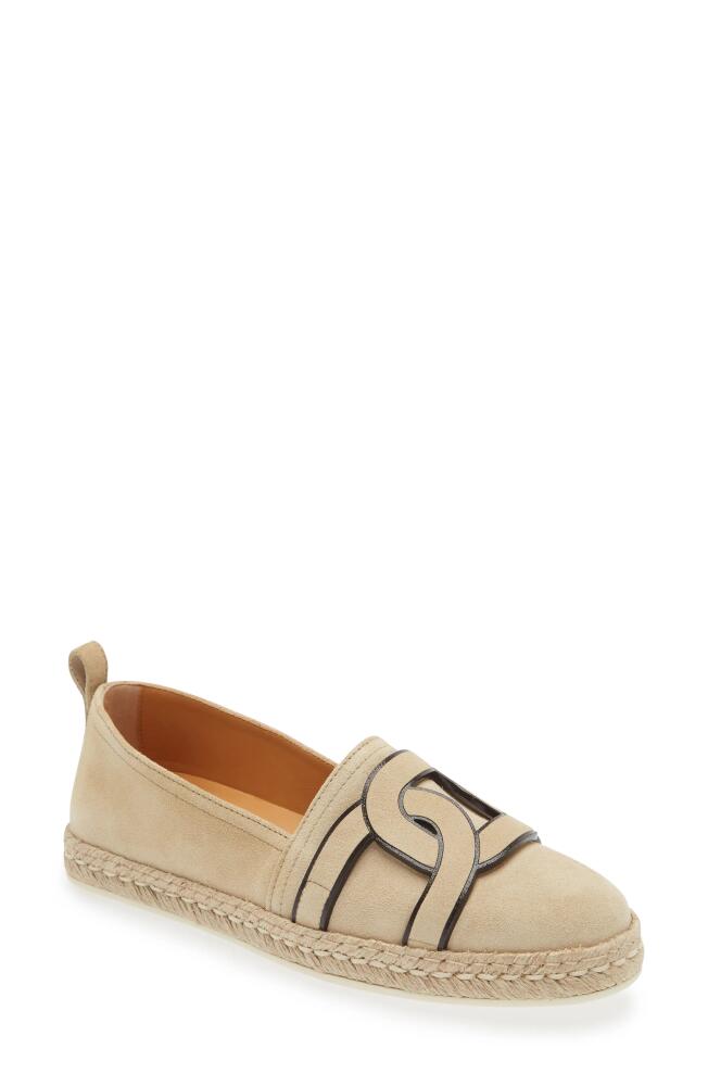 Tod's Kate Chain Espadrille Flat in Naturale Chiaro Cover