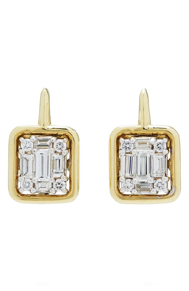 Mindi Mond Clarity Framed Diamond Drop Earrings in 18K Yellow Gold Cover