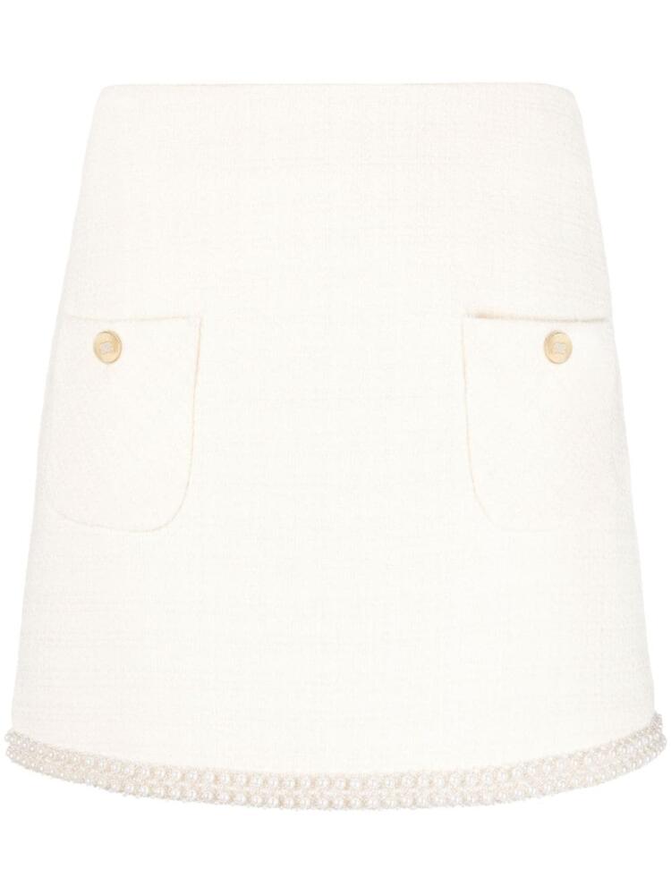 SANDRO A-line tweed miniskirt - Neutrals Cover