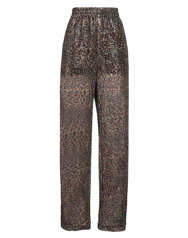 Gcds Woman Pants Camel Polyester, Elastane Cover