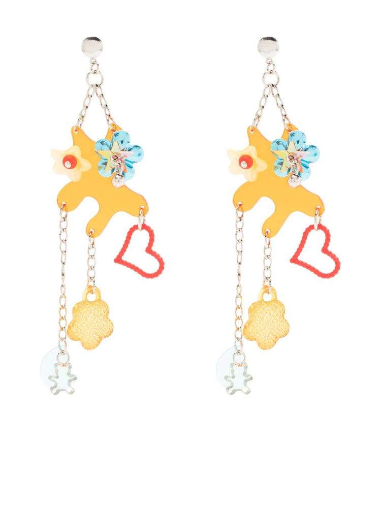 Amir Slama heart-pendant earrings - Orange Cover