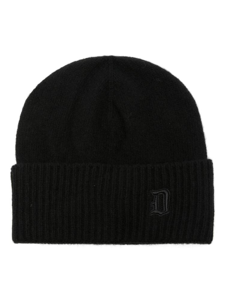 DONDUP logo-embroidered beanie hat - Black Cover