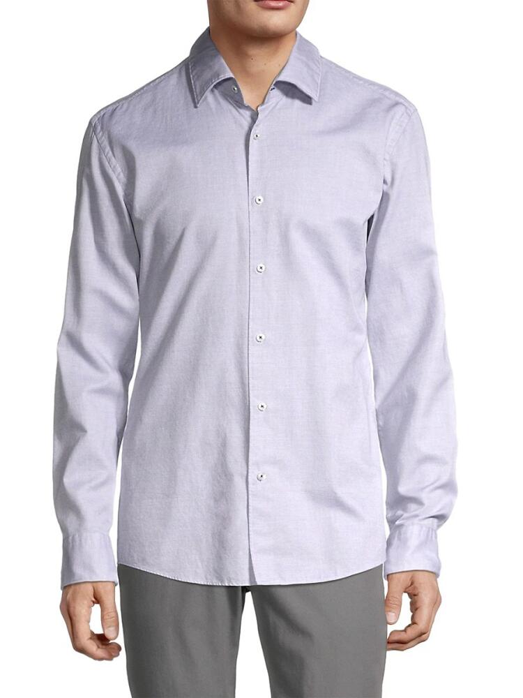 BOSS Men's Hank Button-Down Shirt - Navy Cover