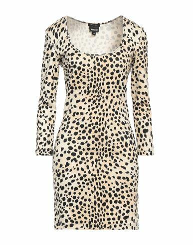 Just Cavalli Woman Mini dress Beige Viscose, Elastane Cover