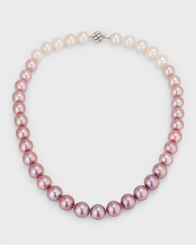 Belpearl 18K White Gold Purple Ombre Pearl Necklace, 10-12mm Cover