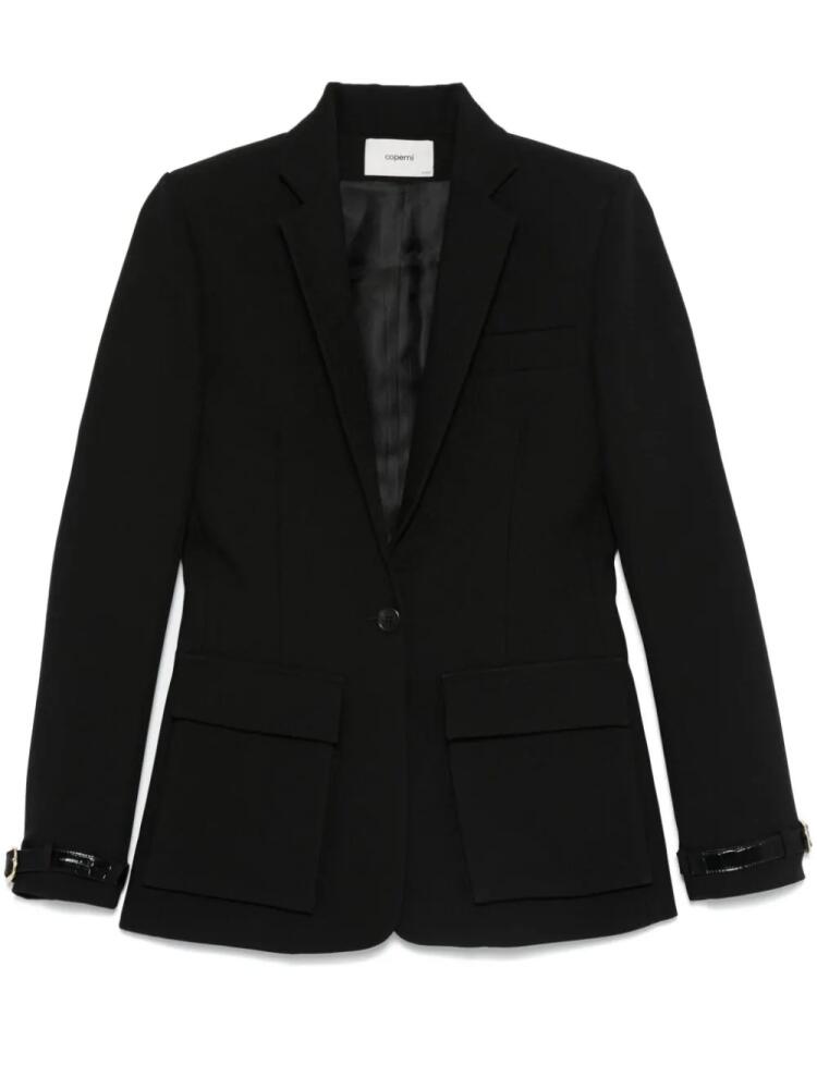 Coperni crocodile-effect belted-cuffs blazer - Black Cover