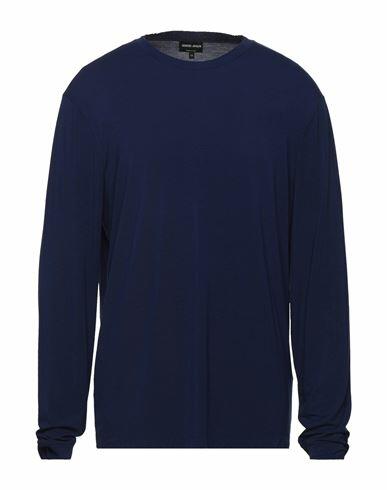 Giorgio Armani Man T-shirt Blue Viscose, Elastane Cover