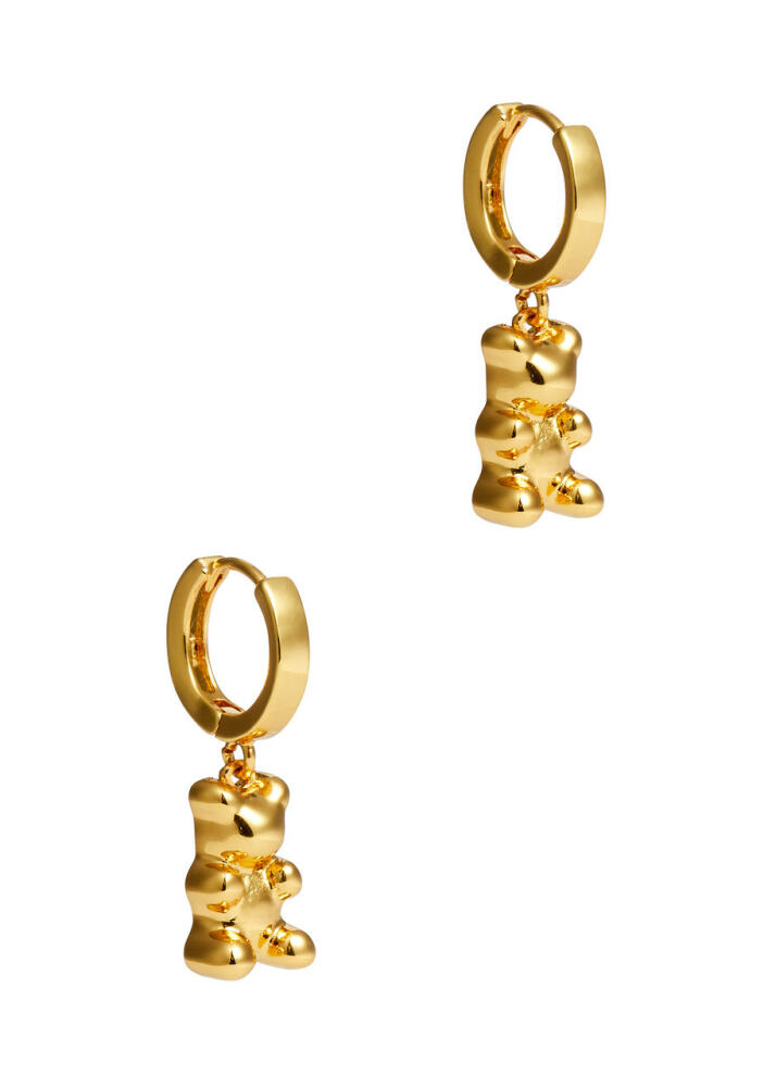 Crystal Haze Nostalgia Bear Hoop Earrings - Gold Cover