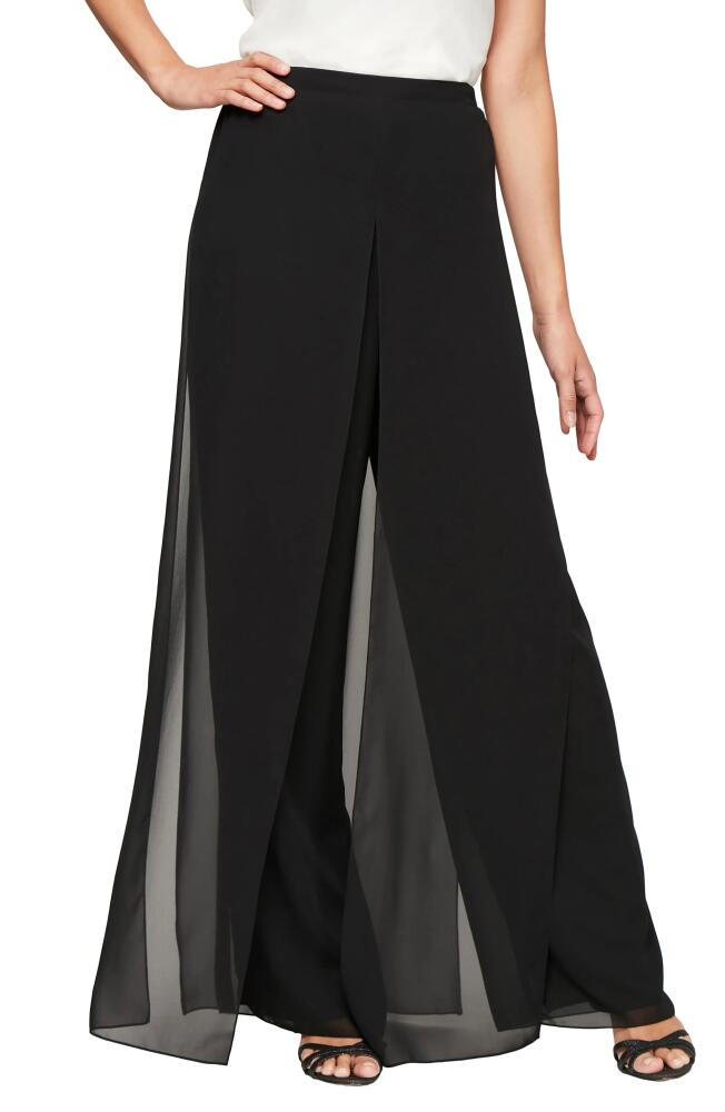 Alex Evenings Wide Leg Chiffon Pants in Black Cover