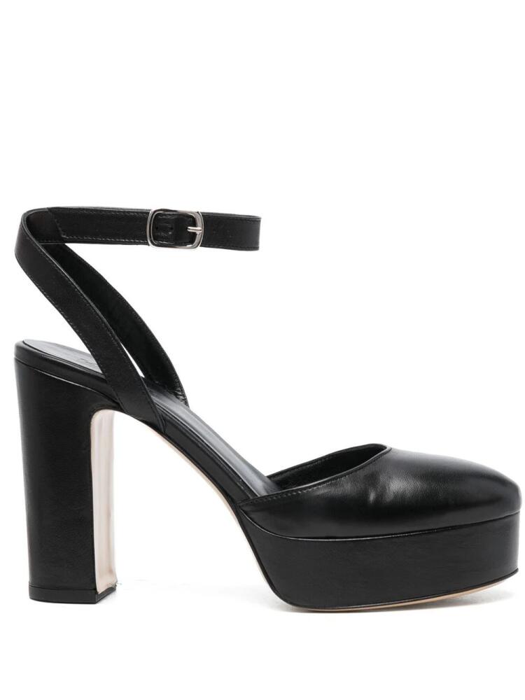 P.A.R.O.S.H. leather 115mm block heels - Black Cover