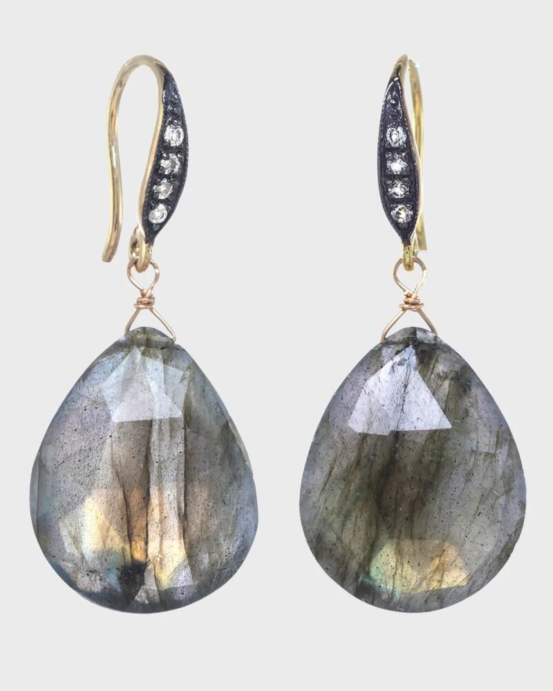 Margo Morrison White Sapphire Earrings On A Vermeil Hook Cover