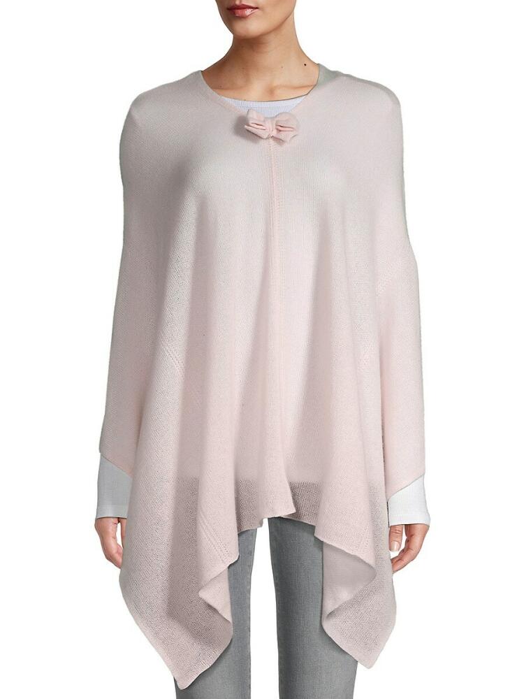 Portolano Bow-Knot Cashmere Poncho - Pink Cover