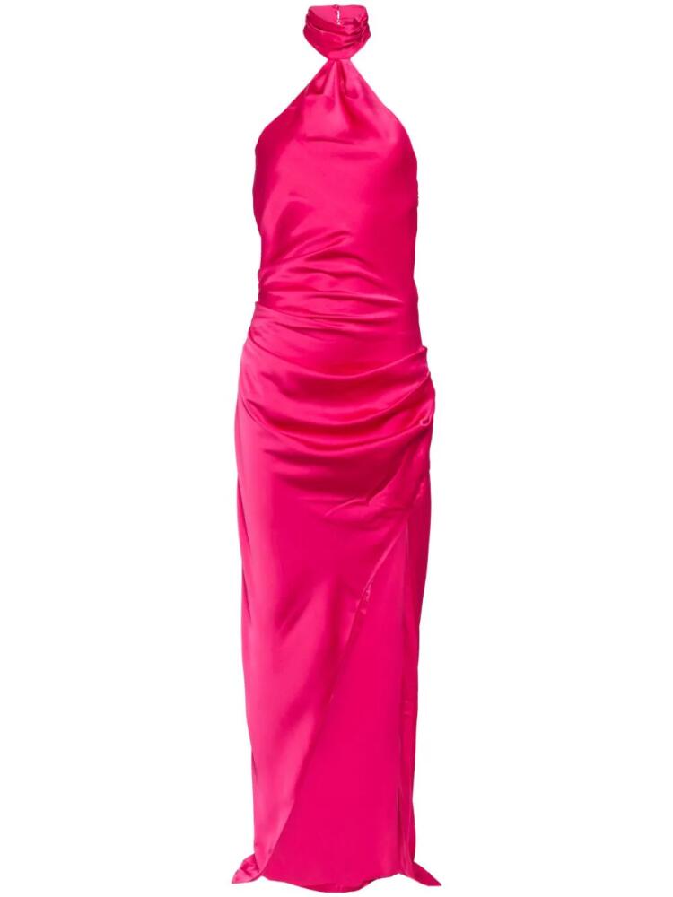 MISHA Emma silk halterneck dress - Pink Cover