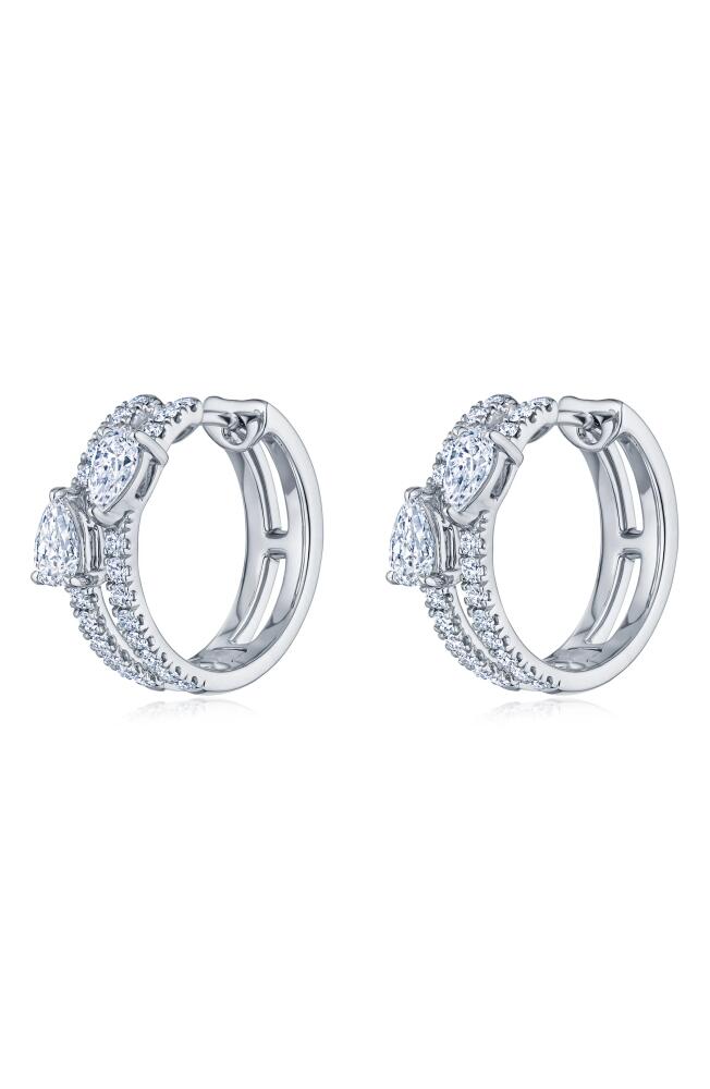 Kwiat Duet Diamond Double Huggie Hoop Earrings in White Gold Cover