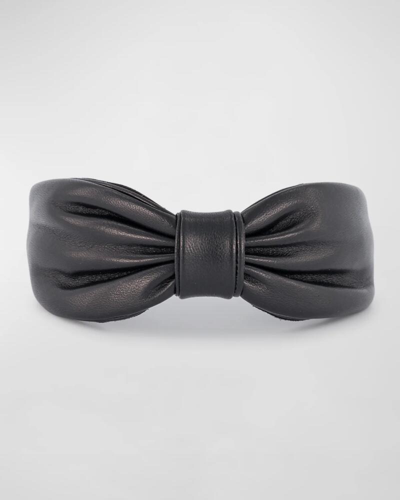 Alexandre de Paris Bow Leather Headband Cover