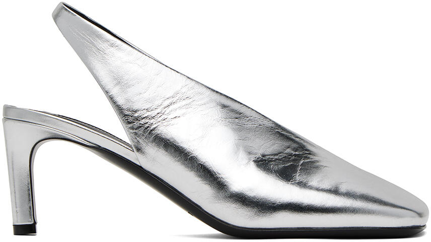 Jil Sander Silver Slingback Court Heels Cover