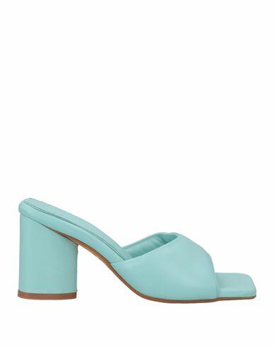 Loretta Pettinari Woman Sandals Sky blue Soft Leather Cover